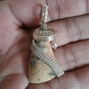 Australian crazy lace Jasper, hand made pendant